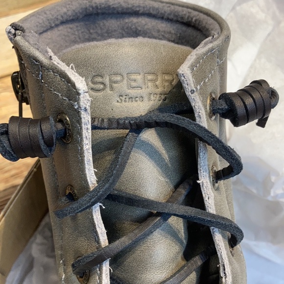 Sperry Saltwater Waterproof Rain Boot Black Grey New Boxed Women's Bootie - Picture 4 of 6